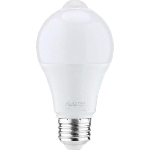12W Motion Sensor Light Bulb,Outdoor/Indoor Movement Activated Security LED Bulb,1000LM,E26/B22,3500K Warm White