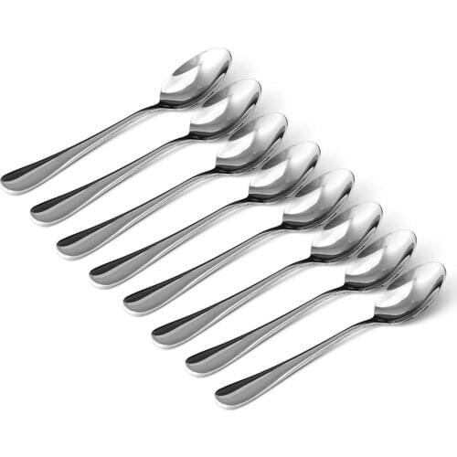 8Pcs/Set Demitasse Espresso Stainless Steel Spoon Tea Coffee Soup Rice Spoon Kitchen Tool