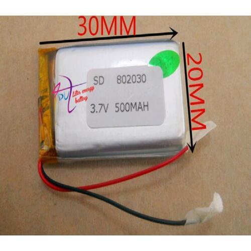 Best battery brand Size 802030 3.7V 500mah tablet battery with Protection Board For MP4 GSP Digital Products