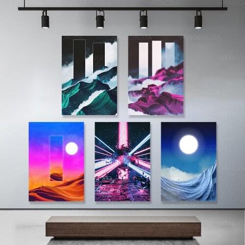 Modular Painting Framework Planet Mountain Landscape Canvas Pictures Poster Wall Art Modern for Living Room Home Decor HD Prints