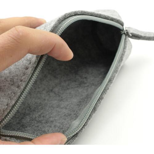 Soft Felt Sunglasses Eyeglass Pouch Portable Travel Zipper Reading Glasses Protective Case Pen/Makeup Storage Bag Dropshipping