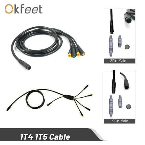 Okfeet e bike JULET 1T4 1T5 Waterproof Cable Controller Light Ebrake Throttle Display Ebike Cable Conversion Accessories