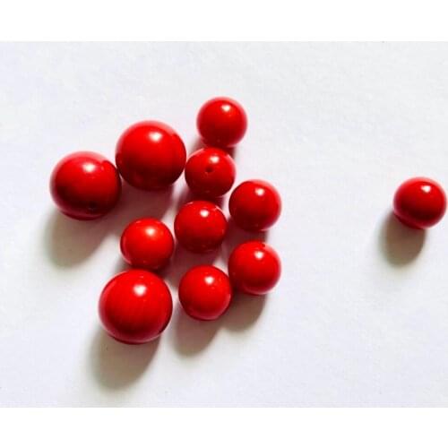 Wholesale 5pcs Natural Red Coral Beads,Half Drilled Beads,4MM 6MM 8MM 10MM 12MM Round Beads Half Hole Beads,Earring Jewelry DIY