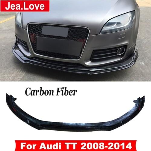 Real Carbon Fiber Front Bumper Lip Diffuser Car Body Protect Styling Modification For Audi TT 2008-2014