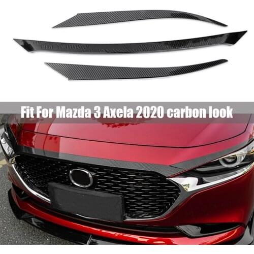 Front Grille Hood Engine Cover Trim For Mazda 3 M3 Axela 2020 Bug Shields Car Styling ABS Sequins Sticker carbon fiber look