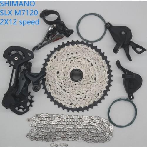SHIMANO SLX M7100 2x12 24S Speed Groupset M7100 Left / Right Shifters Front Derailleur and M7120 Rear Derailleur cassette 10-45T