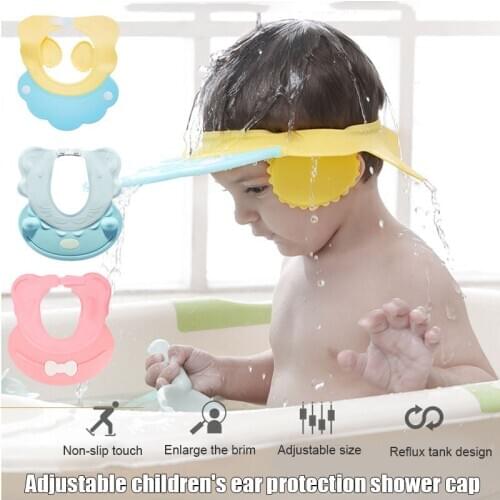 Adjustable Children Ear Protection Shampoo Cap Baby Shower Wash Hair Shield for Kids A7