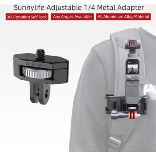 360 Rotation Self-lock Aluminium Alloy Material Adjustable 1/4 Metal Adapter For DJI OSMO Pocket 2 Camera