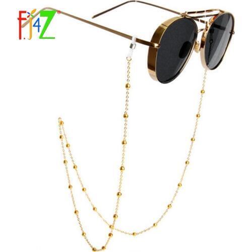 F.J4Z Fashion Simple Little 3colors Beaded Sunglasses Chain For Women Hot Styled Eyewear Lanyard Holder Straps