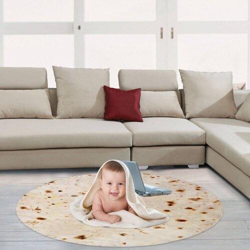 Weird Pancake Blanket Kids Play Mat Rug Carpet Picnic Mat Diam 180cm Baby Bathrope After Bath Soft Burrito Body Wrap Roll