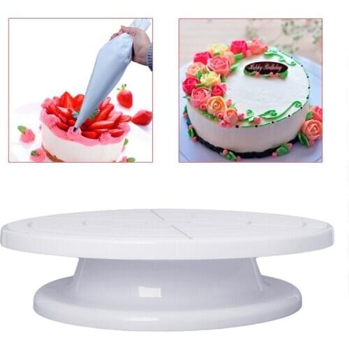 11" Rotating Revolving Cake Plate Decorating Turntable Kitchen Display Stand Practical