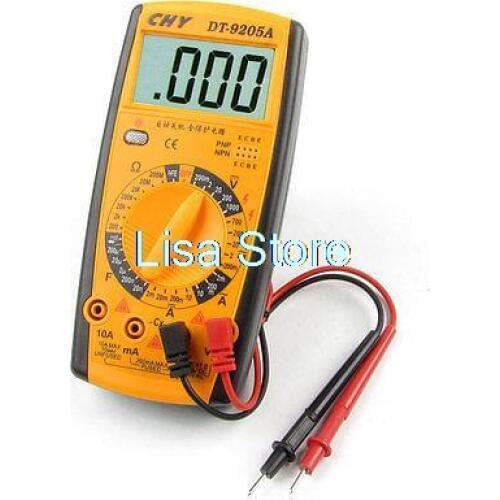 Yellow Black AC DC Voltage Current Testing Gauge Digital Multimeter Multitester