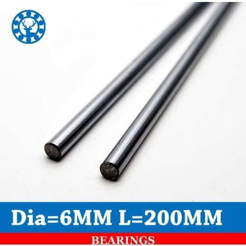 1 pc 6mm Linear Shaft Chrome 6mmx200mm WCS Round Steel Rod Bar Cylinder Linear Rail For 3d printer cnc parts