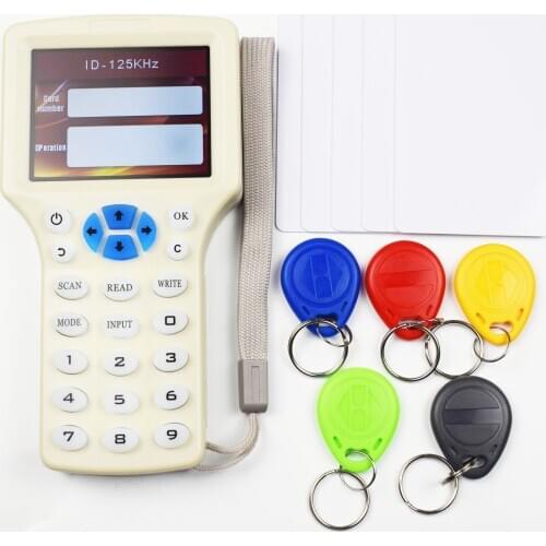 10 English Frequency RFID Copier Duplicator 125KHz Key Fob NFC Reader Writer 13.56MHz Encrypted Programmer USB UID Copy Card Tag