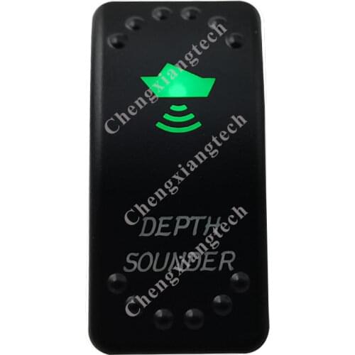 12V/24V Car Boat 3 Pins SPST ON/OFF Green & Blue Led Light Rocker Toggle Switch Depth Sounder for Carling ARB Narva 4x4