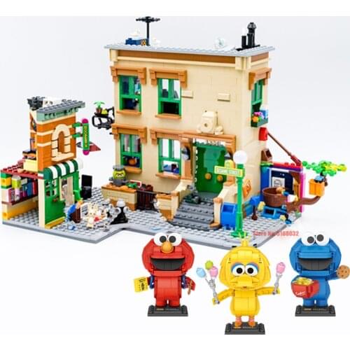 New 1367PCS 6 Dolls Ideas 123 Sesamed Streetview Street House Fit 21324 Figures Building Blocks Bricks City Model Toys Kid Gift