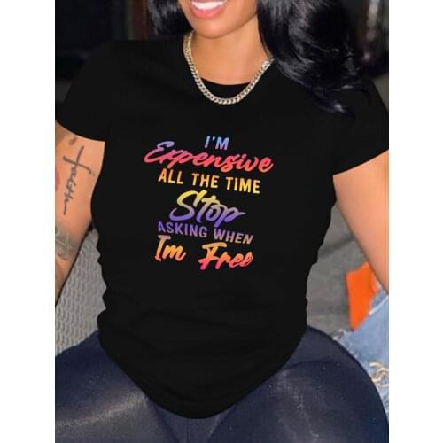 2021 Summer Women T Shirt Letter Printing Brand Top Female T-shirt Casual Loose Short Sleeve O Neck Tee camisetas mujer