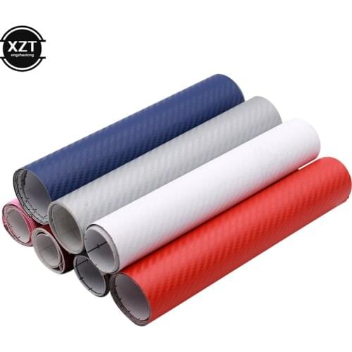 20x127cm 3D Carbon Fiber Vinyl Car Wrap Sheet Roll Film Car Sticker Motorcycle Decals Car Styling Interior Accessorie