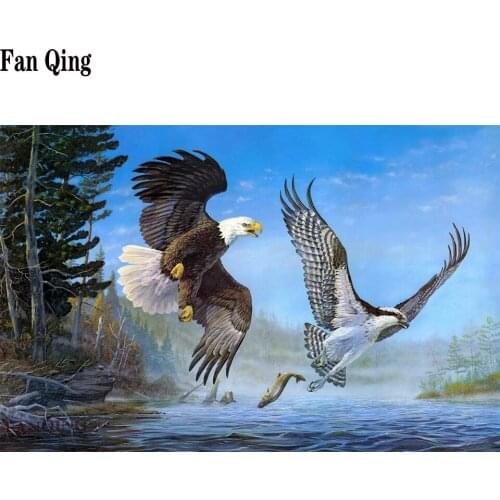 5d Diamond Painting Full Drill Square Eagle Decor For Home Mosaic Animal Picture Of Rhinestones Diamond Art