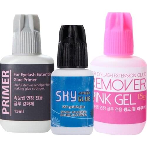 5g SKY Glue And 15ml Glue Primer And 15g Remover Used On Roots Of False Eyelashes