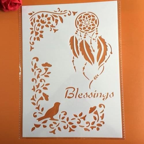 A4 29 * 21cm Polynesia earring DIY Stencils Wall Painting Scrapbook Coloring Embossing Album Decorative Paper Card Template