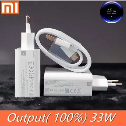 Xiaomi Fast Charger 33W Turbo Charge EU QC 4.0 Adapter 3A Usb Type C Cable For Redmi Note 8 9 9s Pro