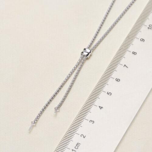 TWO PEARLS 925 Sterling Silver Pearl Necklace Chain with Pendant Mountings Findings Jewelry Parts Fittings Accessories