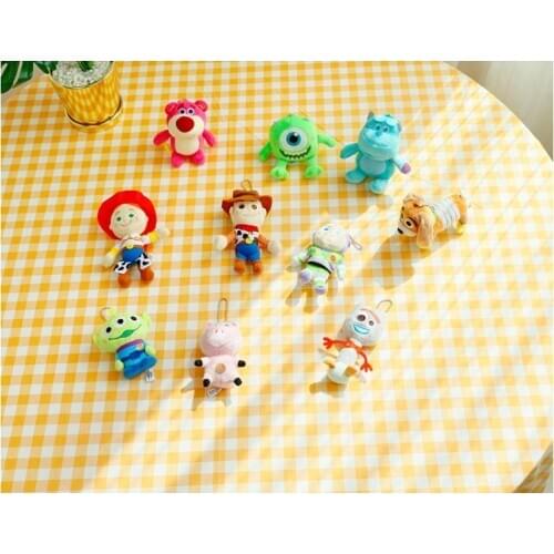 Disney Toy Story Woody 10Style Anime plush Keychain Cartoon Doll chain Toy Pendant Ornament Children Birthday Gift