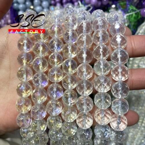 Faceted Clear Glass Crystal Rondelle Loose Spacer Beads for Jewelry Making DIY Charms Bracelets Accessories 4 6 8 10 12mm 15