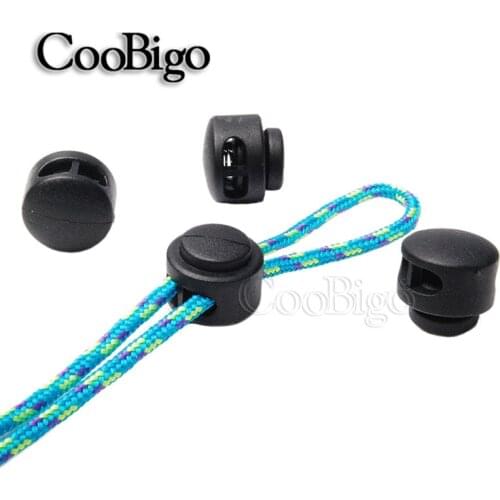 50pcs/pack Plastic Size 15mm*14mm Cord Lock Toggle Clip Stopper for Bags Garments Paracord Lanyard Shoelace Rope Accessories