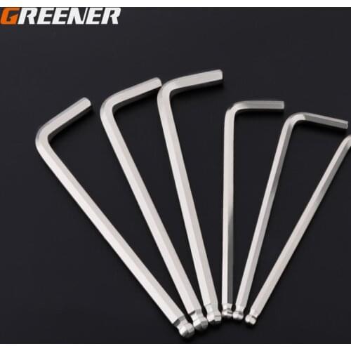 GREENER 1PC Double-End L Type Screwdriver Hex Wrench Single Lengthened Allen Key Hexagon Ball Head Spanner Key Hand Tools