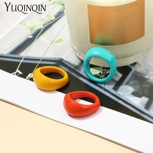 Colorful Minimalist Punk Finger Rings for Teen Girls Vintage Accessories Korea Elegant Ladies Rings Set for Women Free Shipping