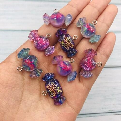Hot Selling Glitter Candy Charm Pendant for Keychain, Earring, Necklace, Scrapbooking DIY Making