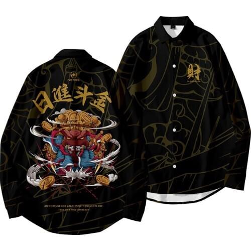 Men Fashion Casual Streetwear Shirt Coats Male Shirts Tops Hip Hop Black Button Long Sleeve Shirts