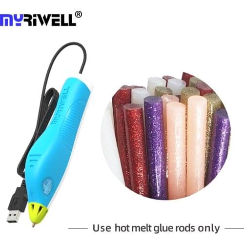 Myriwell Hot Melt Glue Gun 3D Pen Pencil 3D Drawing Pen Professional 3DPens 3D Printing Pens for Designer Kids Student