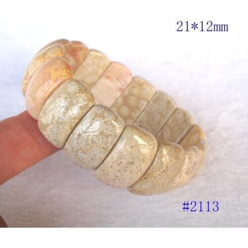 Natural Coral Stone Oval Beads Bracelet Women Man Jewelry Accessories Weddings Parties Gift