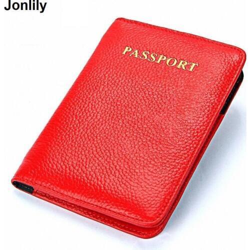 2020 Fashion Real Leather Passport Holders Genuine Leather Passport Covers RFID Travel Document Cover Credit Card Holder SLI-406