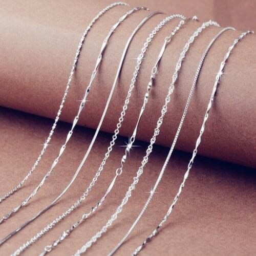5pcs/lot wholesale Womens Silver Necklaces Fashion Jewelry Snake Chain Necklace Original Basic Chain for Pendant