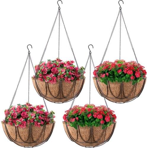 4 Pcs Hanging Basket Plant Hanger Basket Flowerpot Plant Holder Hanging Lifting Rope Garden Home Garden Decor With Hanging Hook