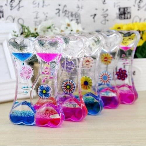 Moving Drip Oil Hourglass Creative Double Color Floating Motion Liquid Bubble Timer Acrylic Liquid Oil Hourglass Home Decoration