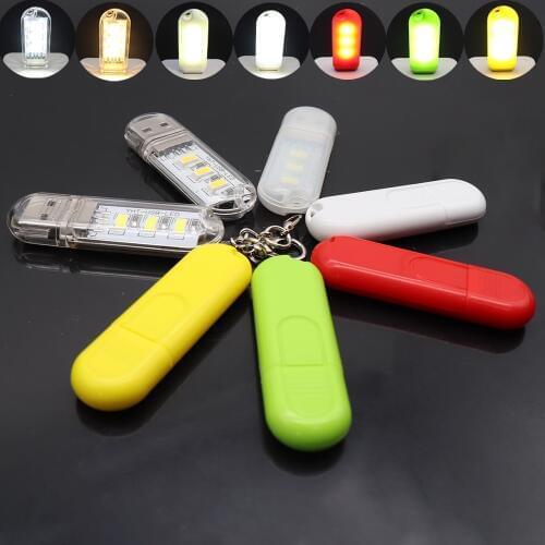 Mini Portable USB LED Book Light 3LEDs DC 5V For PC Laptops Computer Notebook Power Bank Camping Lamp Reading Bulb
