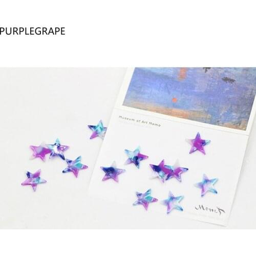 PURPLEGRAPE DIY handmade five-pointed star moon earrings accessories homemade earrings flowers acetate pendant 10pcs