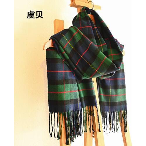 Faux cashmere shawl winter green red plaid blanket scarf cape warm pashmina unisex acrylic scarves men or women christmas gifts