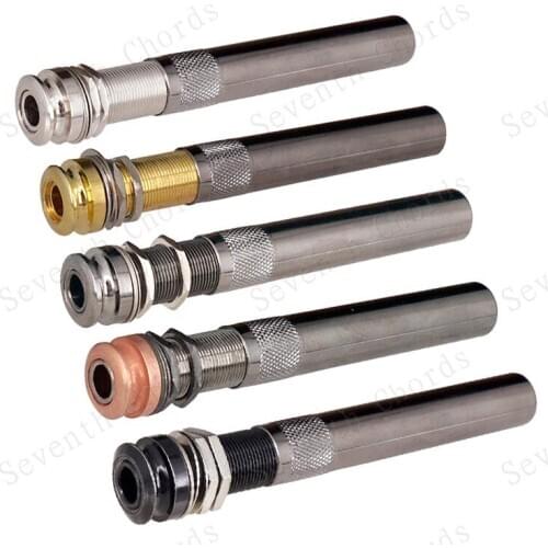 Brass 6.35mm Threaded Cylinder End Pin EndPin Jack Pickup Plug Socket With Long Threaded Bushing Sleeve for Guitar Bass