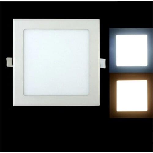 LED Dimmable Panel Light 3W/4W/6W/9W/12W/15W/25W Square Recessed Dimmable LED Ceiling Light Down Light + driver