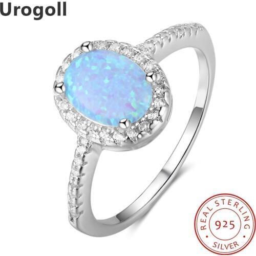 Genuine Silver 925 Jewelry Rings For Women Engagement Wedding Ring AAA Zirconia & Opal Ring Jewelry Gifts