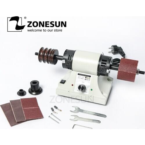 ZONESUN Vegetable Tanned Leather Burnishing Machine Mini Desktop Leather Edge Grinding Machine Polishing Tool Side Polisher
