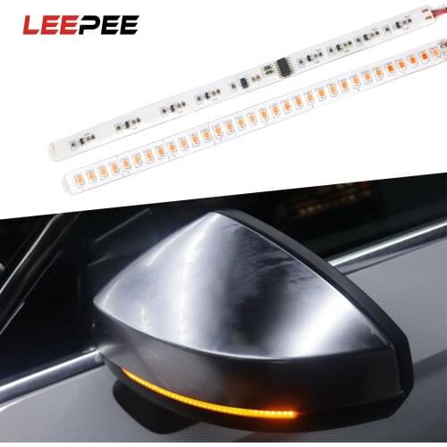 LEEPEE 1 Pair Car Rearview Mirror Turn Signal Lamp Car Modified Streamer Strip Flowing Motorcycle Water Turn Signal Light