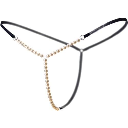 1Pc Hot Sale Pearl Panties for Women Open Crotch Femme Thong G-Strings Bdsm Bondage Briefs Underwear Sexy Lingerie Jewel Panties