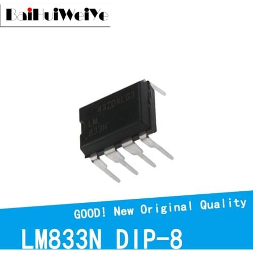 10PCS/LOT LM833N LM833 833N 833 DIP-8 DIP8 New Original Good Quality Chipset